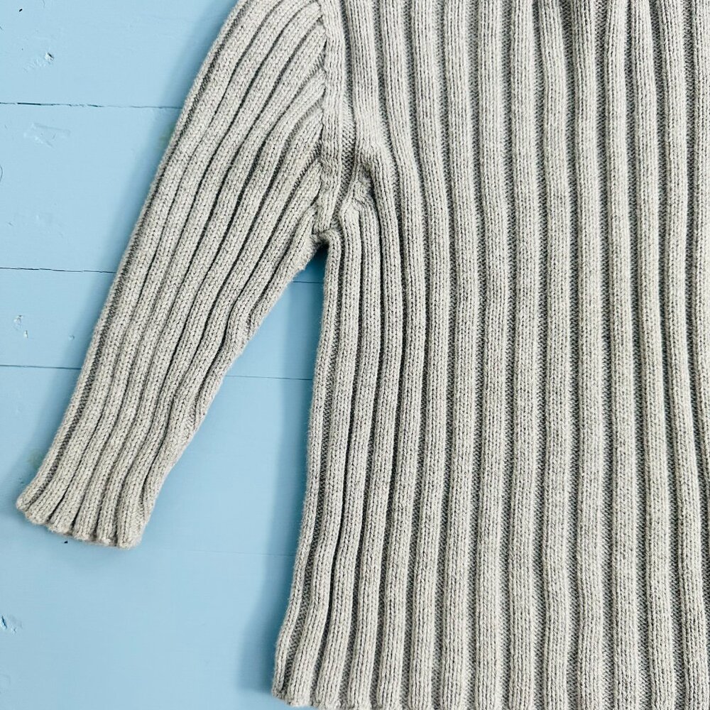Vintage ESPRIT Gray Sweater, Ribbed 90s Sweater, Crop Sweater, 3/4 sleeves - Picture 3 of 6